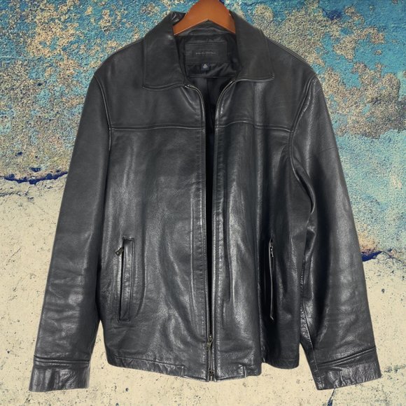 Banana Republic Other - Banana Republic Black Leather Jacket Size XL